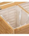 Cesto para Ropa de Bambú con Tapa y 2 Bolsas de Tela
