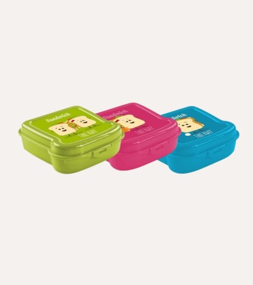 Sandwichera infantil Cuadrada de Plástico