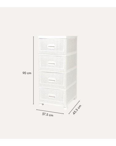 Cajonera Xeu con 4 Cajones de Plástico