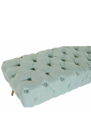 Pie de cama o Descalzadora Acabado Capitoné Verde