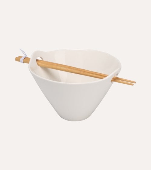 Bol de Ramen con Palillos de Porcelana
