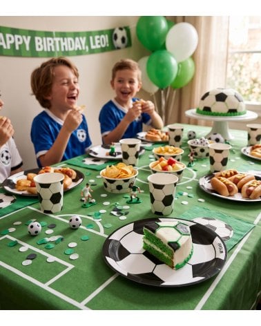 Set de 6 Platos Balón de Fútbol de Cartón