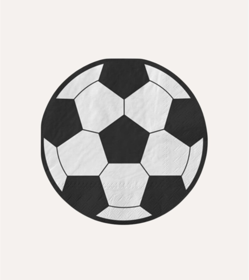 Set de 20 Servilletas Balón de Fútbol de Papel