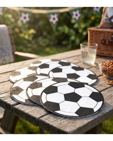 Set de 20 Servilletas Balón de Fútbol de Papel