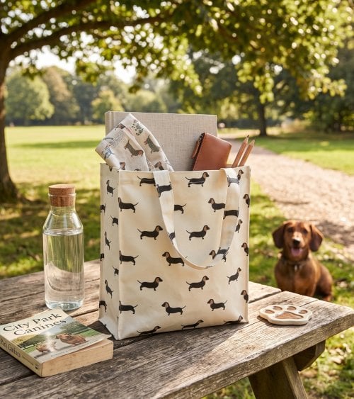 Bolsa Waterproof Teckel con Cremallera de Algodón y Plástico