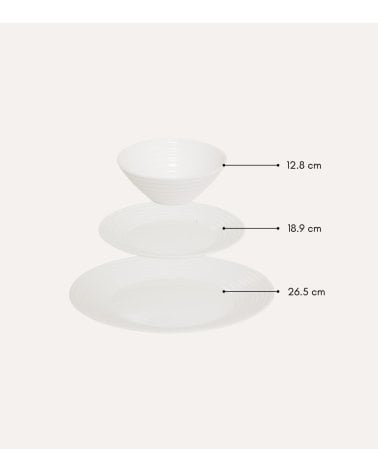Vajilla de 12 piezas Heloise de Vidrio