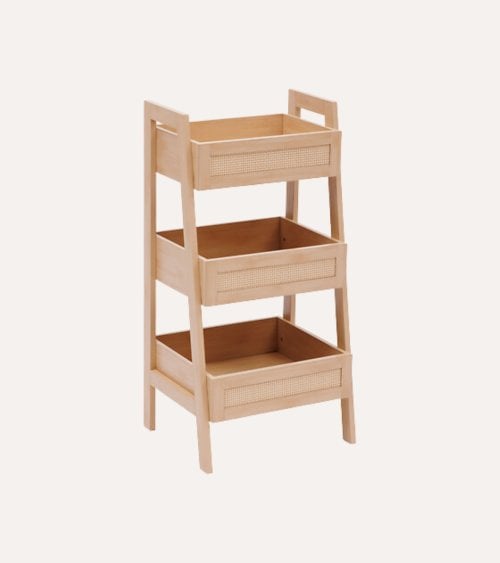 Mueble Auxiliar Caña con 3 Niveles de MDF