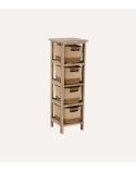 Mueble Cajonero con 4 Cestas de Algodón y Madera