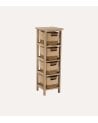 Mueble Cajonero con 4 Cestas de Algodón y Madera