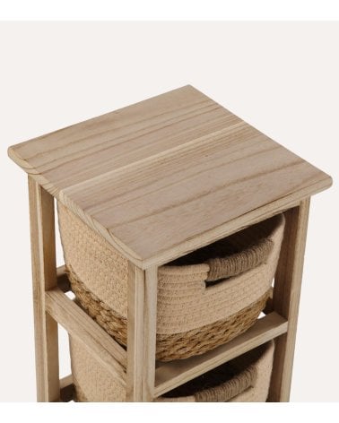 Mueble Cajonero con 4 Cestas de Algodón y Madera