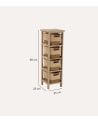 Mueble Cajonero con 4 Cestas de Algodón y Madera