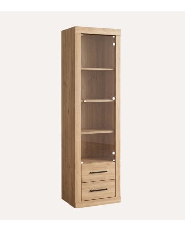 Vitrina Strait con Una Puerta de Cristal y Melamina