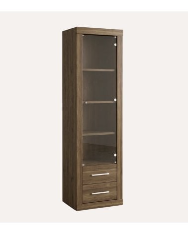 Vitrina Strait con Una Puerta de Cristal y Melamina
