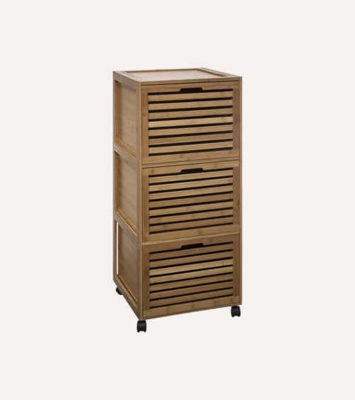Mueble Cajonero con 3 Cajones de Bambú