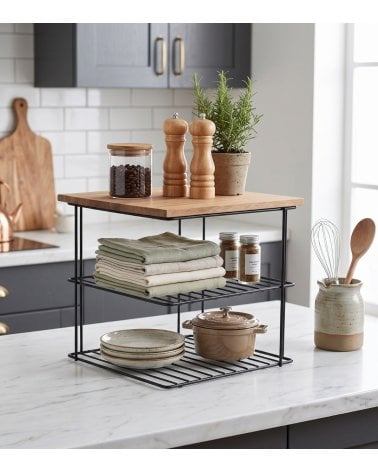 Estante Organizador para Cocina de Hierro y Madera