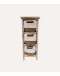 Mueble Cajonero con 3 Cestas de Algodón y Madera
