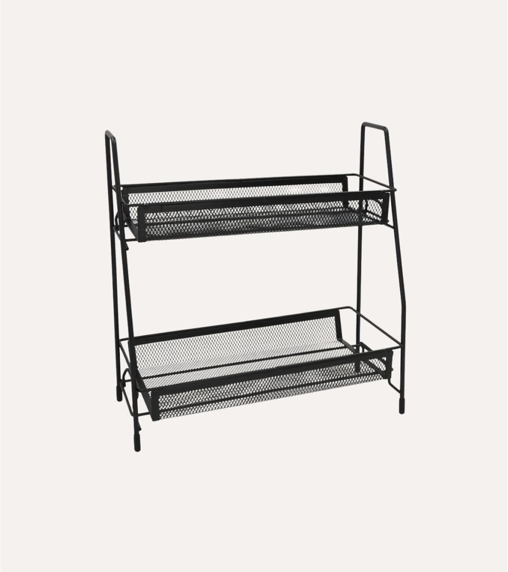 Estante Organizador con 2 Niveles para Cocina de Hierro