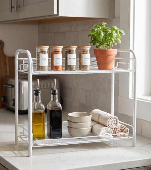 Estante Organizador para Cocina con 2 Niveles de Metal