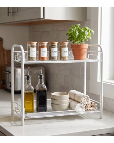 Estante Organizador para Cocina con 2 Niveles de Metal
