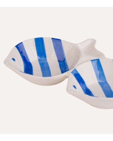 Bandeja Decorativa Peces Doble de Porcelana