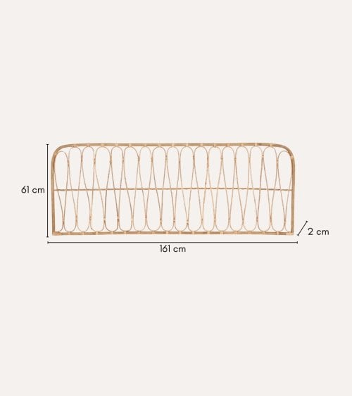 Cabecero Rectangular de Bambú y Ratán