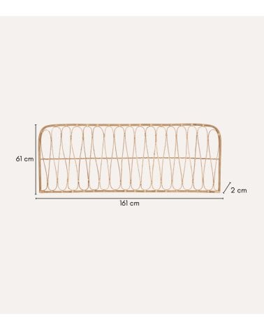 Cabecero Rectangular de Bambú y Ratán