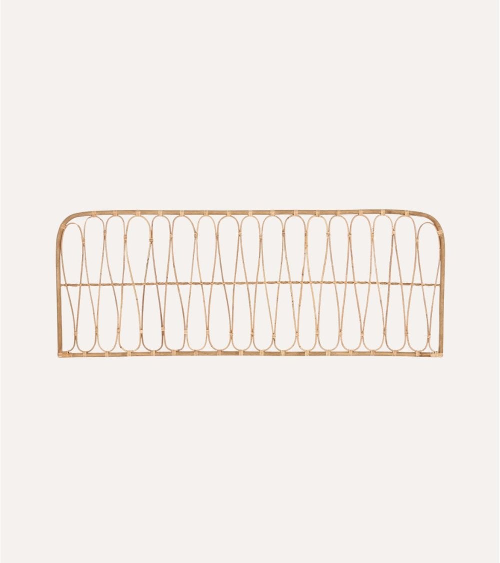 Cabecero Rectangular de Bambú y Ratán