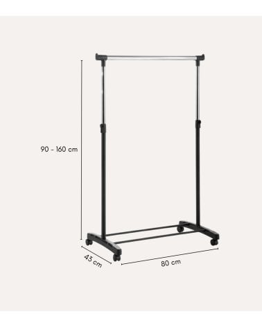 Perchero Extensible Básico con Ruedas de Metal