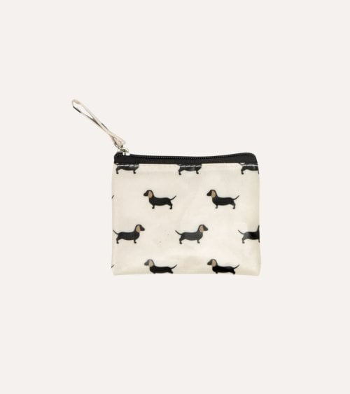 Monedero Waterproof Perro Salchicha de Algodón y Plástico