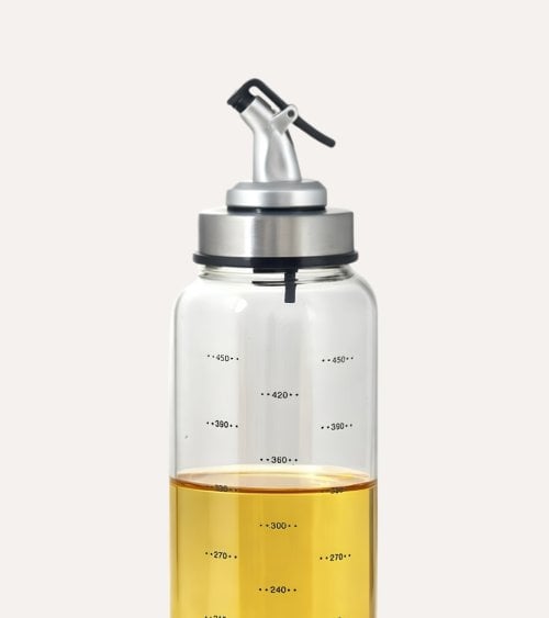 Botella Aceitera Antigoteo con Medidor de Borosilicato