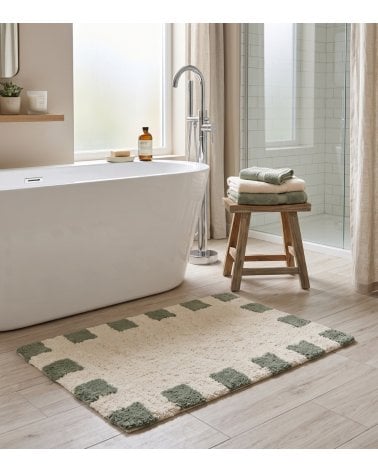 Alfombra de Baño con Cuadrados de Algodón