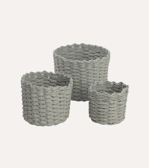 Set de 3 Cestas Redondas de Papel