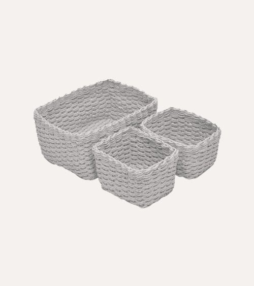 Set de 3 Cestas Rectangulares de Papel