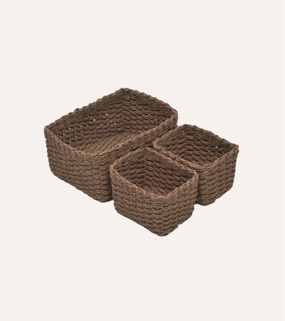 Set de 3 Cestas Rectangulares de Papel