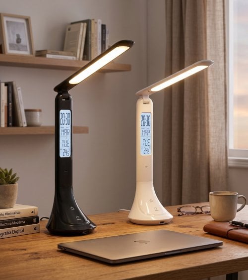 Flexo LED Coluccia con Reloj Digital de Plástico