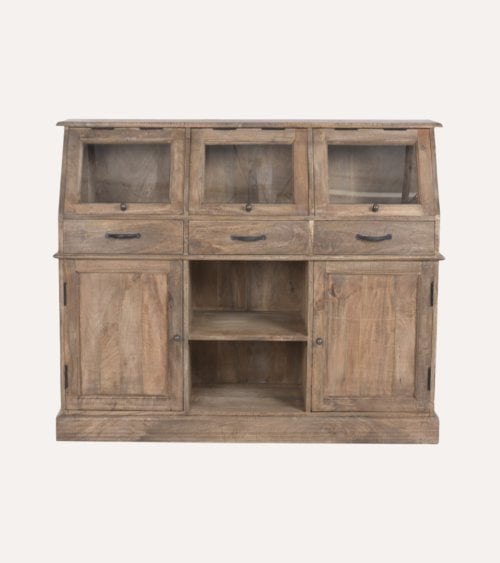 Aparador Estilo Buffet con Puertas y Cajones de Madera de Mango
