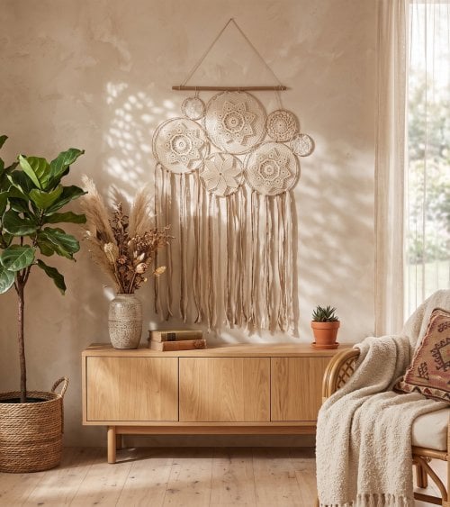 Decoración de Pared Atrapasueños Lilia de Algodón