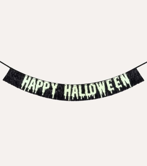 Guirnalda Decorativa Fluorescente Happy Halloween de Cartón