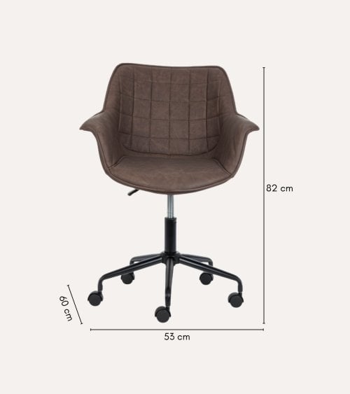 Silla de Oficina Joshua de Acero y Polipiel