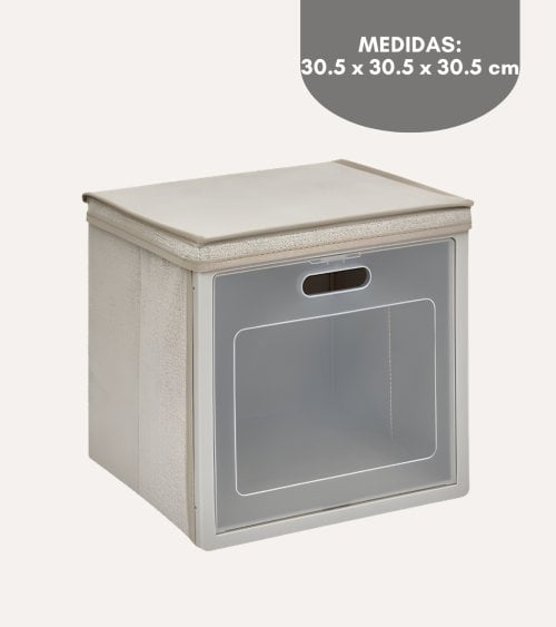 Caja de Almacenamiento Cubo con Puerta de Plástico y TNT