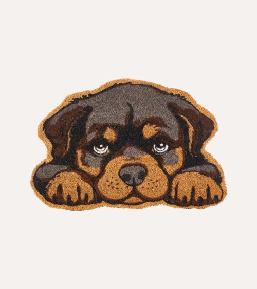 Felpudo de Perro Rottweiler de Fibra de Coco y PVC