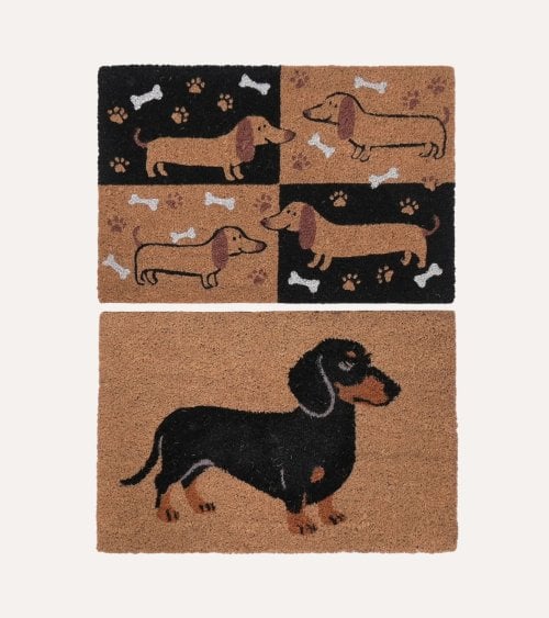 Felpudo de Perro Salchicha de Fibra de Coco y Goma