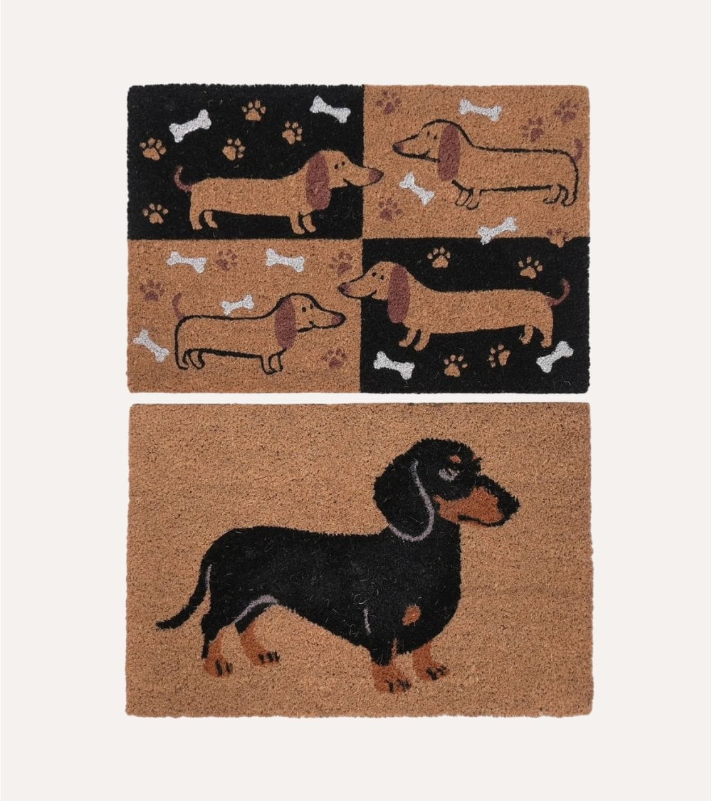 Felpudo de Perro Salchicha de Fibra de Coco y Goma