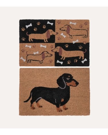 Felpudo de Perro Salchicha de Fibra de Coco y Goma