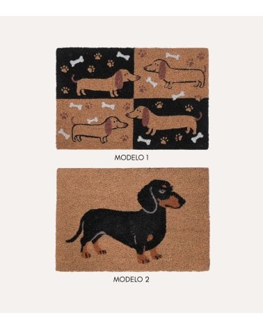 Felpudo de Perro Salchicha de Fibra de Coco y Goma