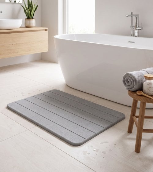 Alfombra de Baño a Rayas de Diatomita