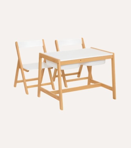 Set de Mesa Infantil Bako con Almacenamiento y 2 Sillas de MDF