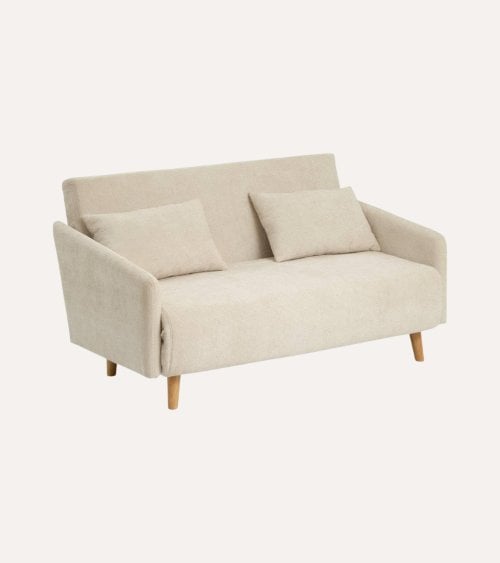 Sofá Cama Milo con Clic Clac y 2 Cojines de 2 Plazas de Chenilla