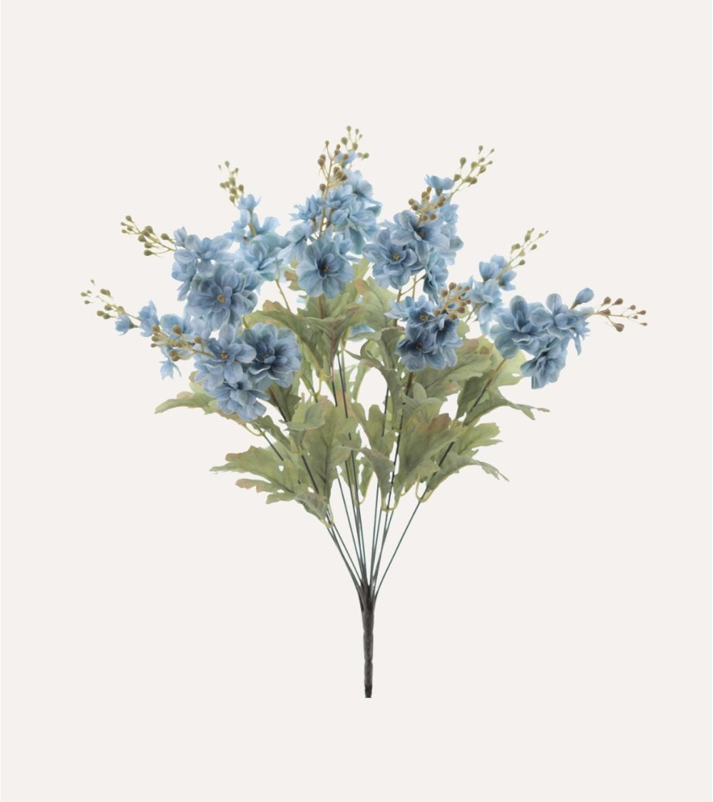 Ramo Decorativa Flores Delphinium de Poliéster y Plástico