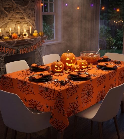 Mantel Telaraña Halloween de Papel